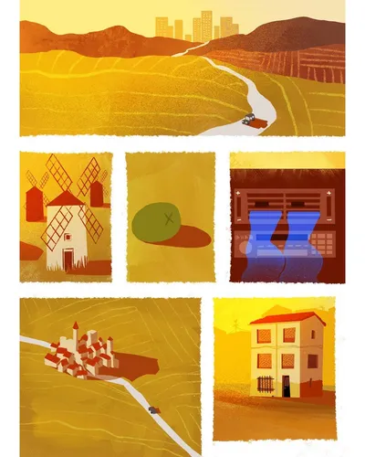 Ilustración de En un sitio concreto de La Mancha